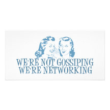 We're Not Gossipping We're Networking Blue Photo Card Template