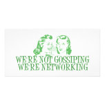 We're Not Gossipping We're Networking Green Customized Photo Card