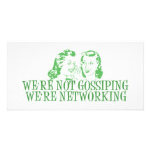 We're Not Gossipping We're Networking Green Customized Photo Card