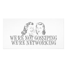 We're Not Gossipping We're Networking Grey Photo Card