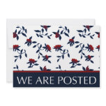 we're posted announcement : vintage floral invitations