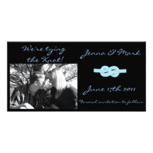we're tying the knot photo greeting card