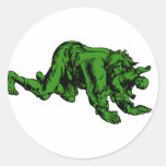 Werewolf Eating Baby (Green) Round Sticker