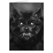 Werewolf face Card