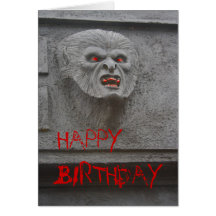 Werewolf Horror Character Happy Birthday Card