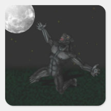 Werewolf Lycan Howling and Baying At The Moon Sticker