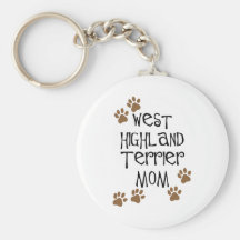 West Highland Terrier Mom Keychains