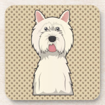 West Highland West Terrier Cartoon Beverage Coaster