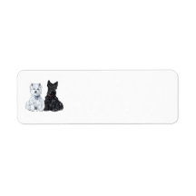 West Highland White & Scottish Terriers Return Address Labels