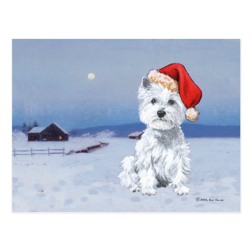 West Highland White Terrier Christmas Post Cards