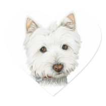 West Highland White Terrier Dog Heart Sticker
