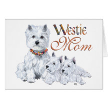 West Highland White Terrier Mom & Pups Card