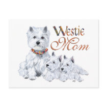 West Highland White Terrier Mom & Pups Postcard