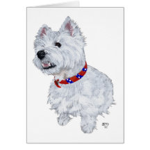 West Highland White Terrier Patriotic Greeting Cards