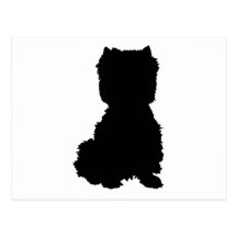 West Highland White Terrier Silhouette Post Card