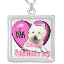 West Highland White Terrier Valentines day Custom Necklace