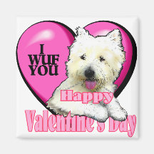 West Highland White Terrier Valentines Magnets