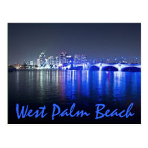 West Palm Beach, Florida, reflections at dusk. Postcards