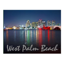 West Palm Beach, Florida, reflections at dusk. Postcards