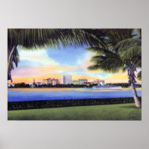 West Palm Beach Florida Skyline at Sunset Posters