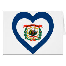 West Virginia Flag Heart Greeting Cards