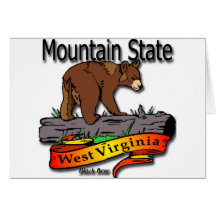 West Virginia Mountain State Black Bear Greeting Card