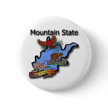 West Virginia Mountain State Cardinal Bear Rhodode Pin