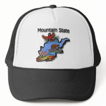 West Virginia Mountain State Cardinal Bear Rhodode Hat