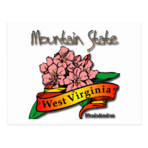 West Virginia Mountain State Rhododendron Post Cards