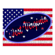 West Virginia US flag postcard