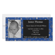 Western Baby Birth Announcement Customized Photo Card