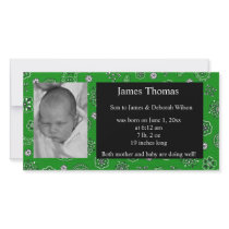 Western Baby Birth Announcement Photo Greeting Card