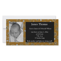 Western Baby Birth Announcement Custom Photo Card