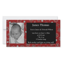Western Baby Birth Announcement Photo Card Template