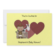 Western Baby Boy & Cow Pony Hearts - Shower Party Personalized Invitation