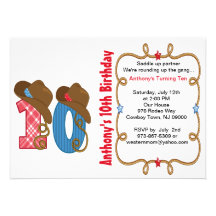 Western Big Ten Boy Birthday Invitation
