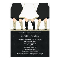 Western Boots Bridal Shower Invitation Black Taupe invitations