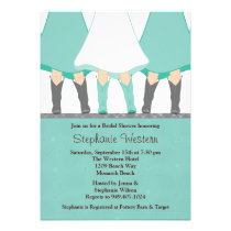Western Boots Bridal Shower Invitation Mint Grey invitations