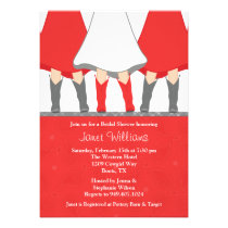 Western Boots Bridal Shower Invitation Red invitations