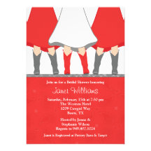 Western Boots Bridal Shower Invitation Red