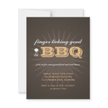 Western brown summer grill BBQ starburst picnic Custom Invite