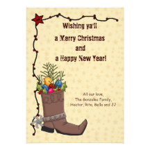 Western Christmas Card Personalized Announcements