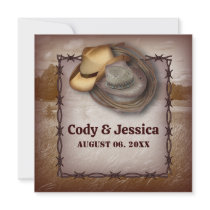 Western Cowboy  Rustic Country Wedding Invitation