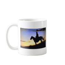 Western Cowboy Sunset Silhouette Mug