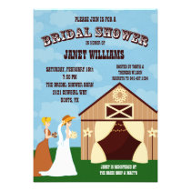 Western Cowgirl Barn Bridal Shower Invitation invitations