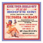 Western Cowgirl Bridal Shower Party Invitations