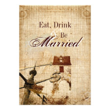 western farmhouse country Wedding rehearsal dinner Custom Announcement