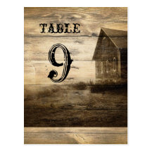 western farmhouse countrywedding table number post cards