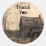 western farmhouse customizable country Wedding Round Stickers