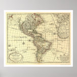 Western Hemisphere Map 1780 Print
